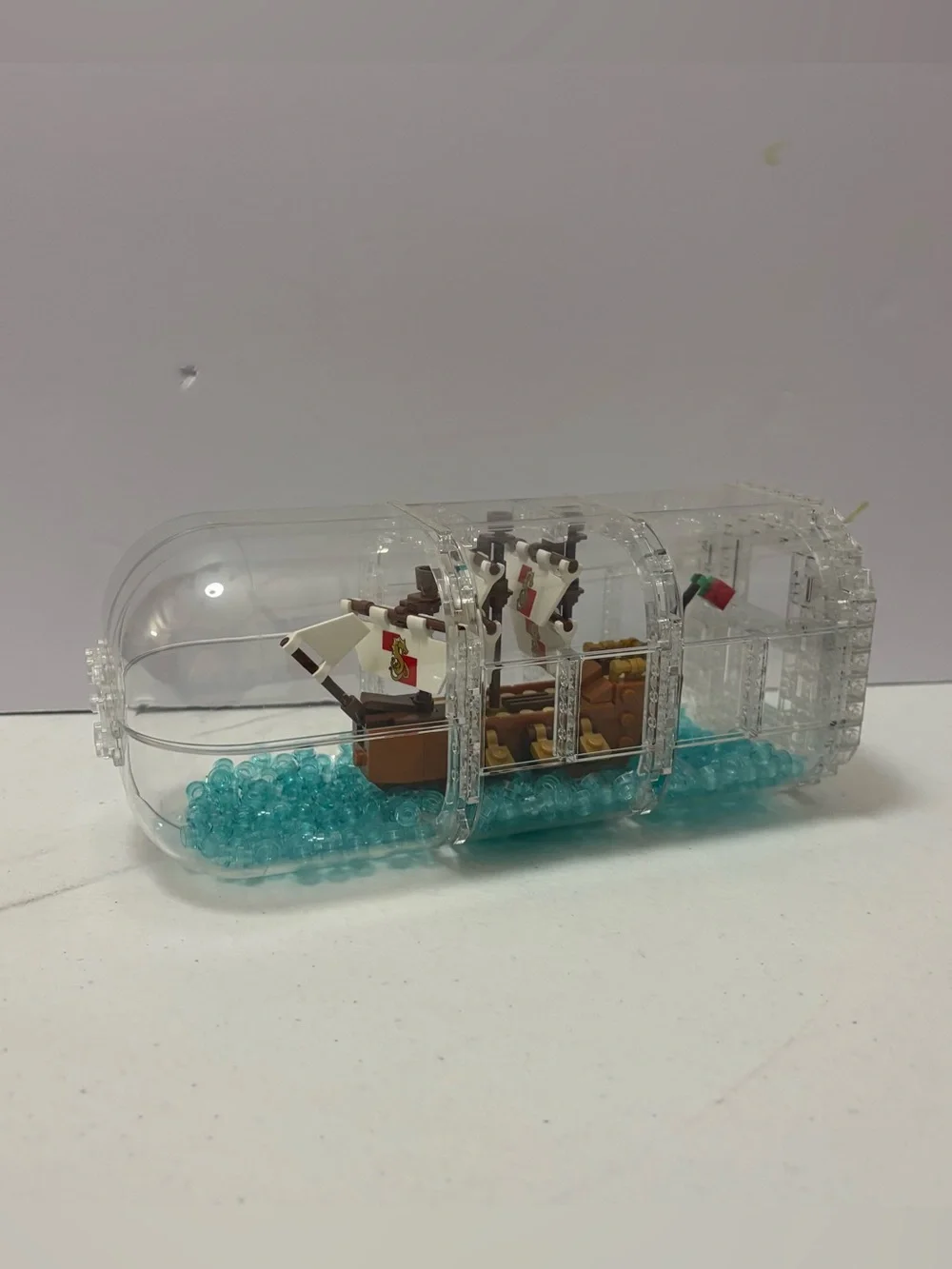 LEGO Ideas Ship in a Bottle Complete Set Plastic Building Model INCOMPLETE